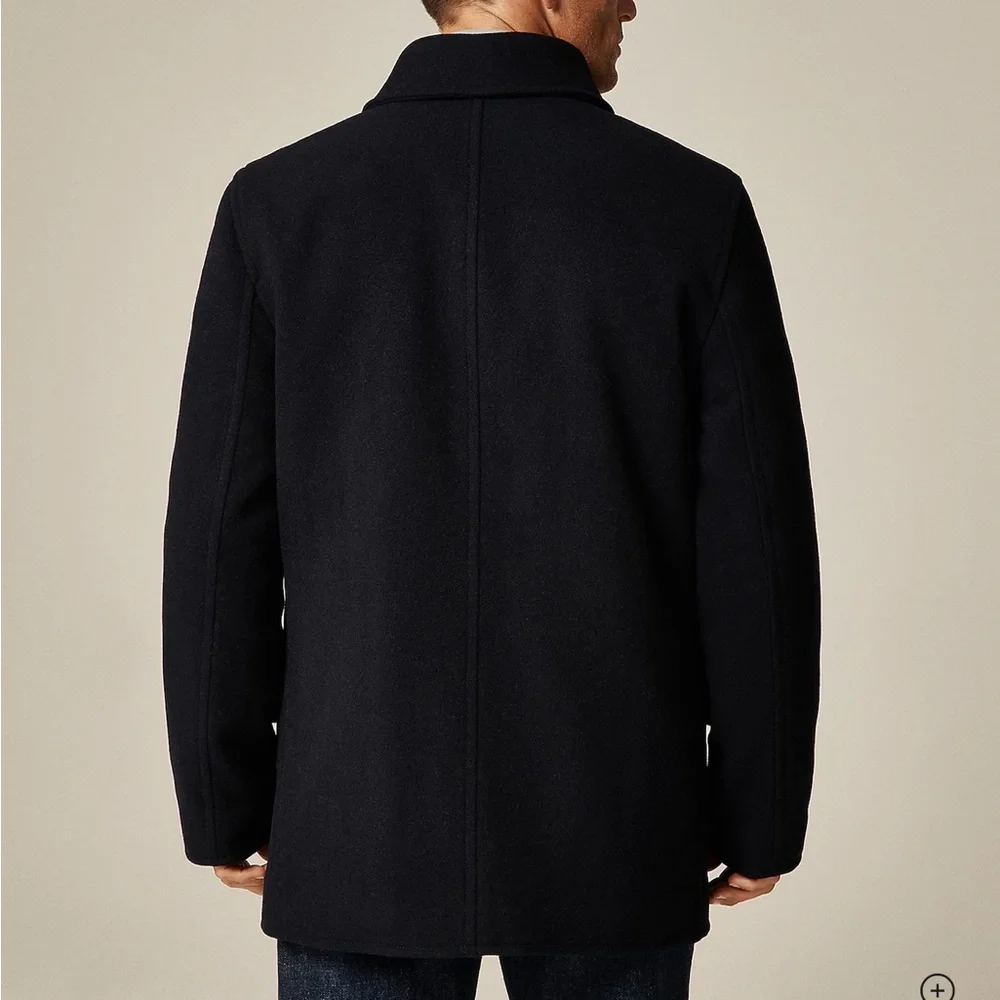 J crew classic navy Dock peacoat in wool blend with PrimaLoft®